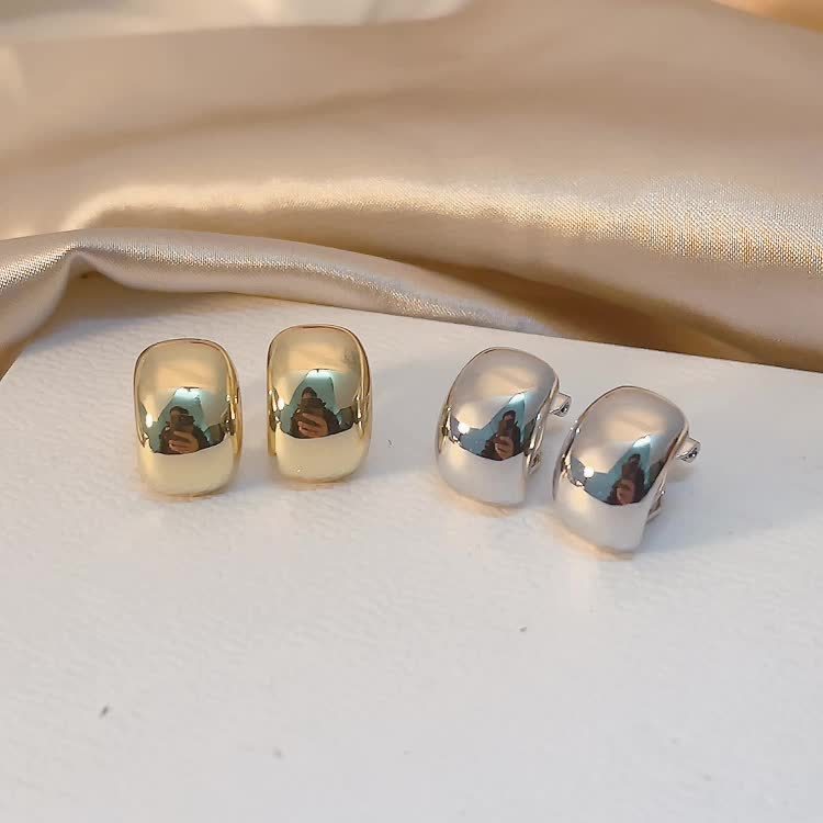 1 Pair Copper Semi Arc Ear Clips Unisex Earrings